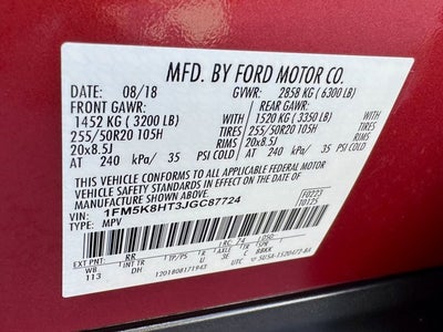 2018 Ford Explorer Platinum 4WD