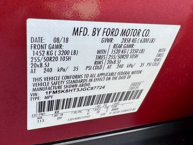 2018 Ford Explorer Platinum 4WD