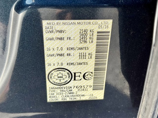 2016 Nissan Frontier PRO-4X 4WD