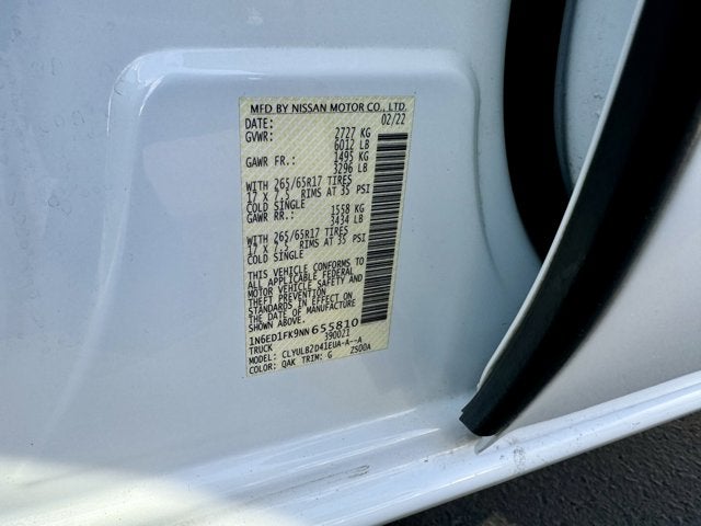 2022 Nissan Frontier SV 4WD