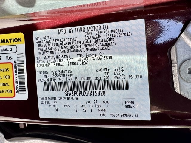 2017 Ford Fusion Energi SE