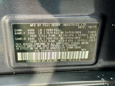 2012 Subaru Outback 2.5i AWD