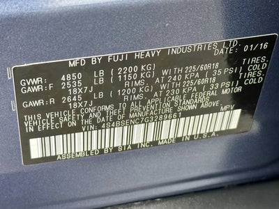 2016 Subaru Outback 3.6R Limited AWD