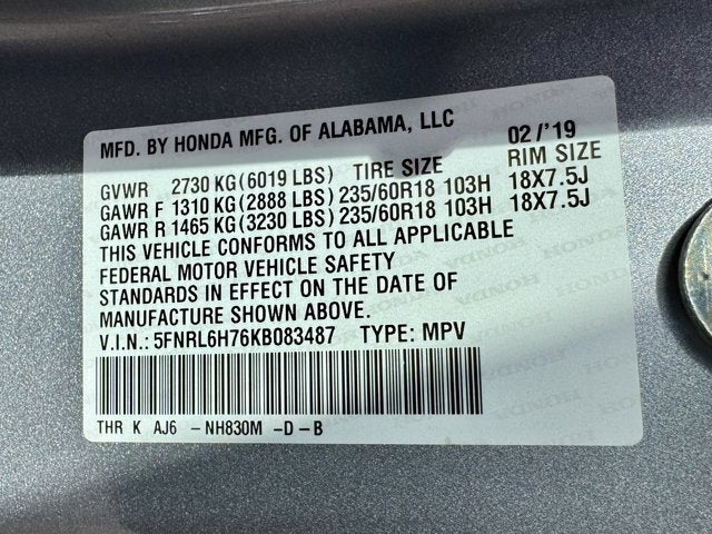 2019 Honda Odyssey EX-L